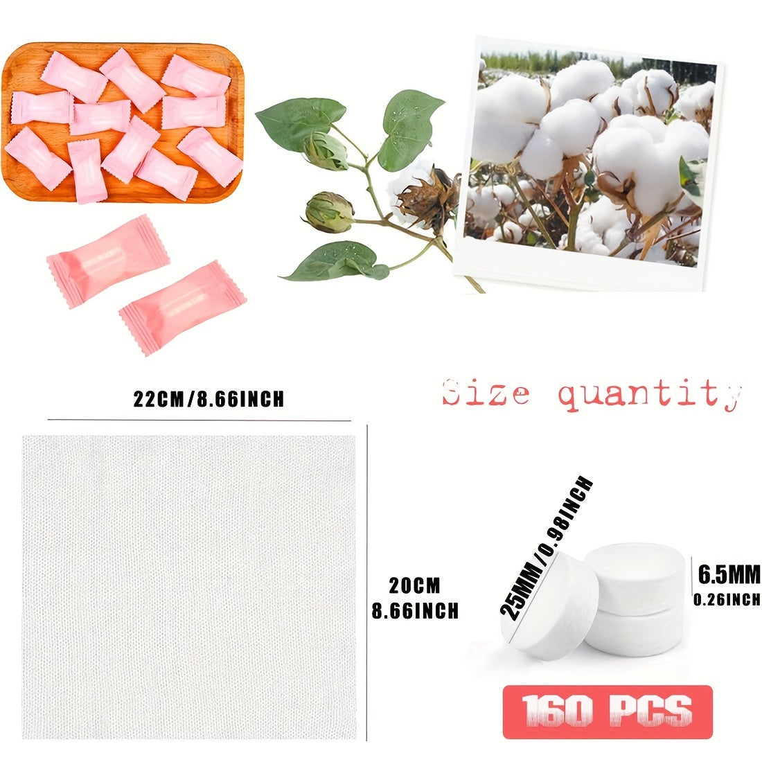160pcs Disposable Compressed Towels Portable Absorbent Towels for Outdoor Travel