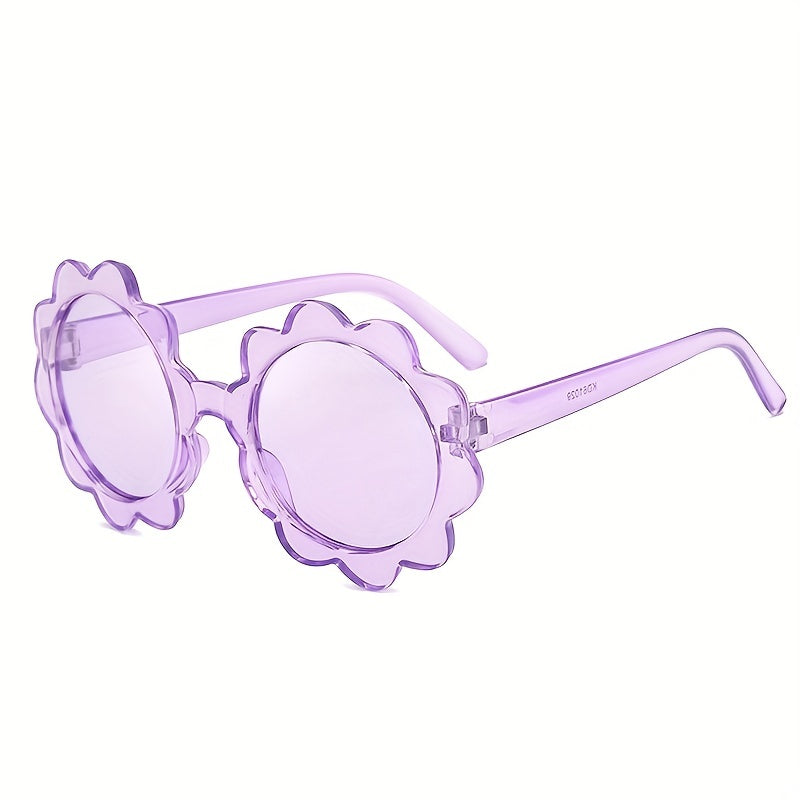 Kids Sunflower Round Frame Sunglasses Girls Children