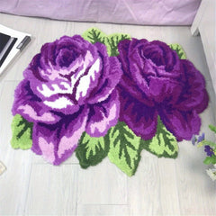 Fluffy Rose Carpet with Anti Slip Bottom Home Decor Bedroom Bathroom Hallway