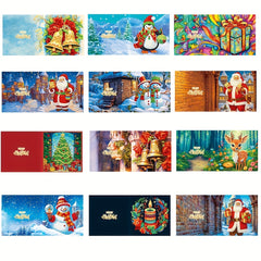 12pcs Diamond Painting Christmas Card Mosaic Dot Diamond Santa Claus Painting