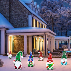 6pcs Faceless Dwarf Floor Insert Set Outdoor Christmas Decoration