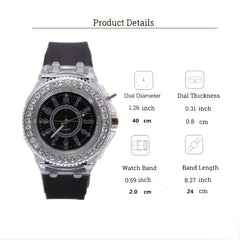 Night Light LED Children's Watch with Rhinestones