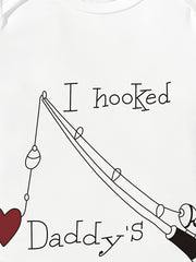 Baby Boys Casual Hooked Daddy's Heart Onesie