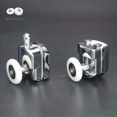 4pcs Shower Door Runner 23mm 25mm Double Pulleys Hang