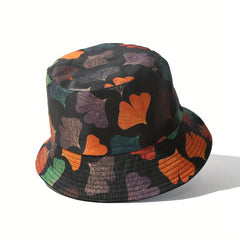 Unisex Ginkgo Leaf Sunshade Bucket Hat - Outdoor Vacation