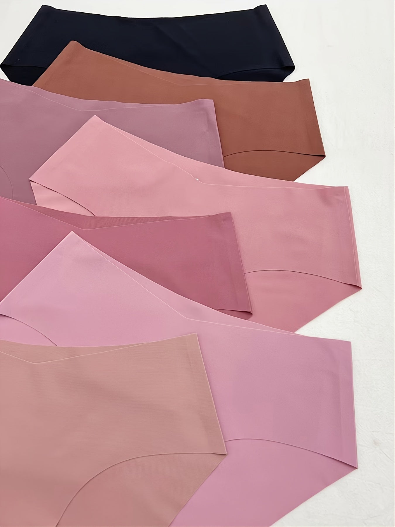 7 Pcs Seamless Hipster Panties Solid Bikini Briefs Women's Underwear