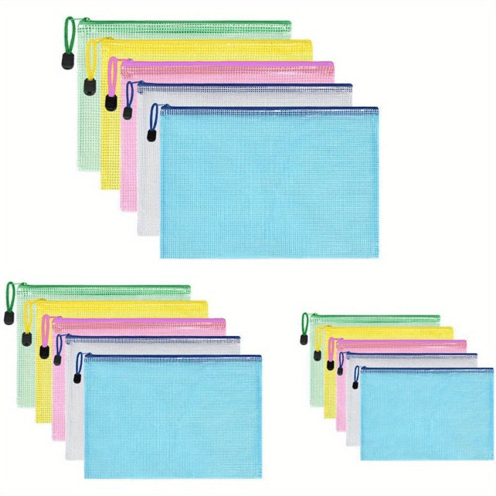 15pcs Colacoo Mesh Zipper Pouch Plastic Zipper Bags