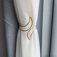 1pc Geometric Pattern Golden Curtain Tieback