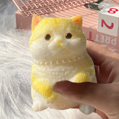 Adorable Chubby Cat Plush Toy Soft Cuddly Silicone Fidget for Girls Boys & Pets