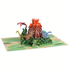 1pc Dinosaurs Pop Up Card for Birthday Father Mother Children Youth