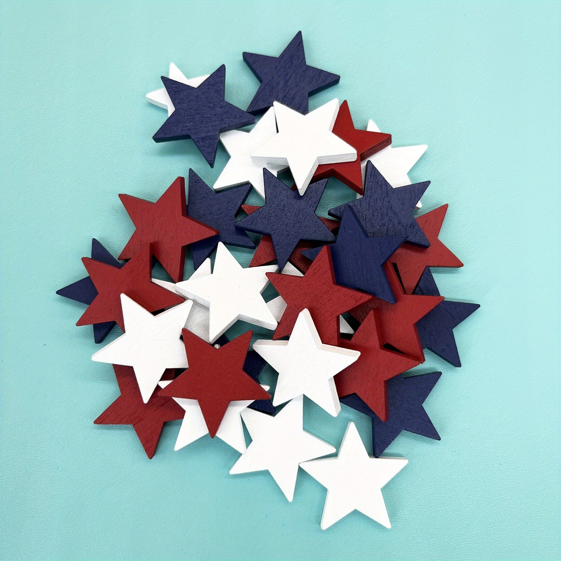 Mini Wood Stars Decorations Vase Filler Bowl Fillers Red Stars for 4th of July