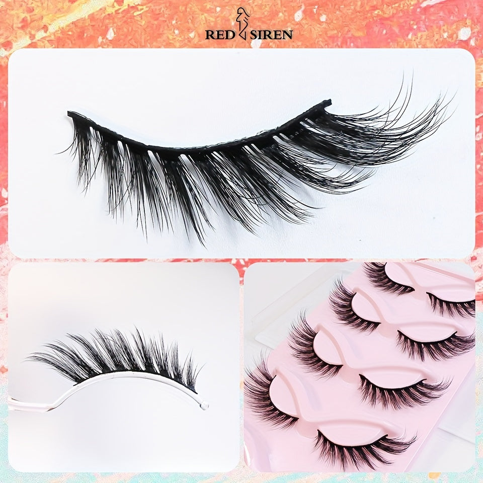 Cat Eye Lashes 5 Pairs Winged Wispy Natural False Eyelashes Makeup