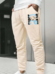 Anime Print Elastic Waist Jogger Pants Spring Clothes