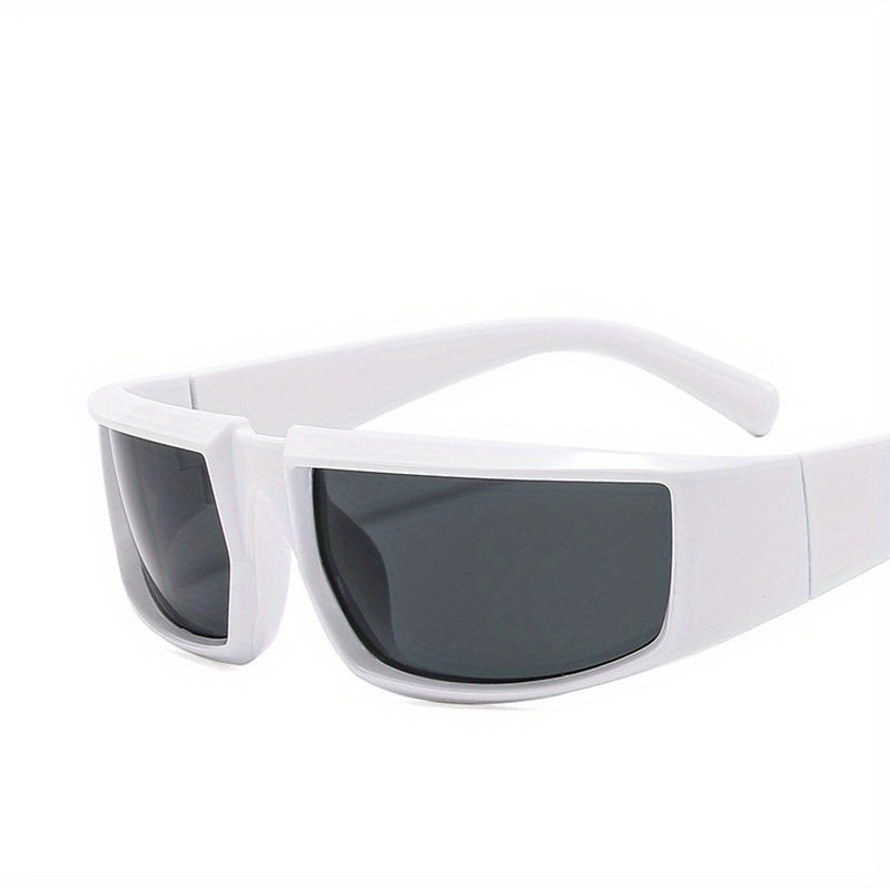 Y2K Punk Narrow Frame Sunglasses Wrap Around Mirrored Eyewear