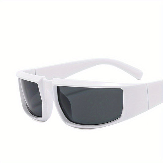 Y2K Punk Narrow Frame Sunglasses Wrap Around Mirrored Eyewear