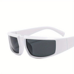 Y2K Punk Narrow Frame Sunglasses Wrap Around Mirrored Eyewear