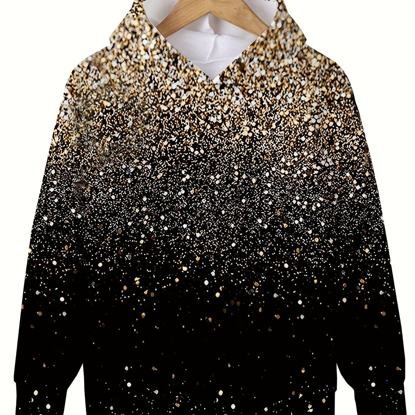 Gradient Sequin Effect Long Sleeve Hooded Pullover Girls Boys Hoodies