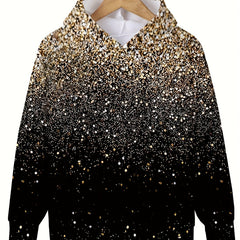 Gradient Sequin Effect Long Sleeve Hooded Pullover Girls Boys Hoodies