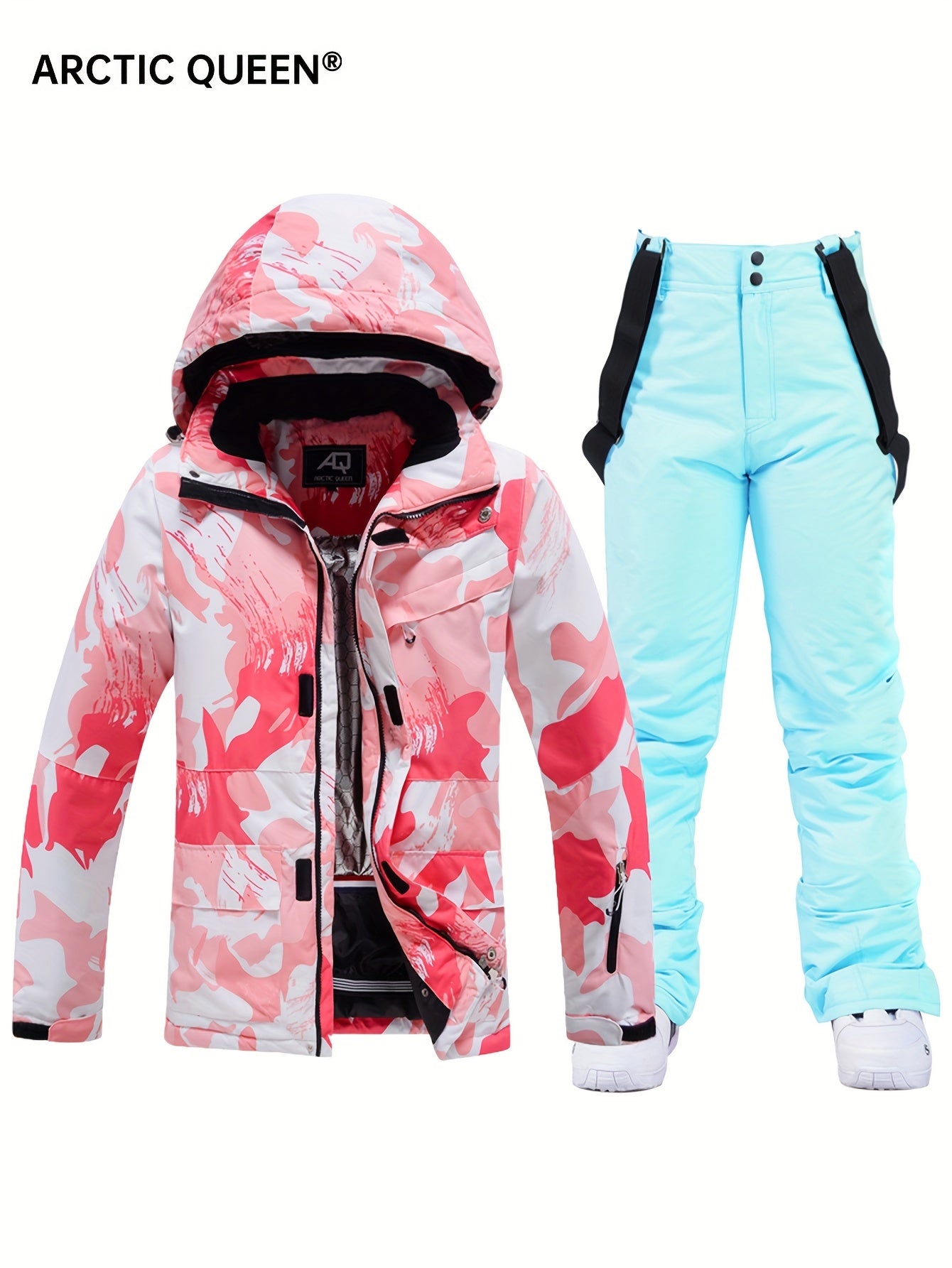 Women's Camouflage Waterproof Jacket with Detachable Hood