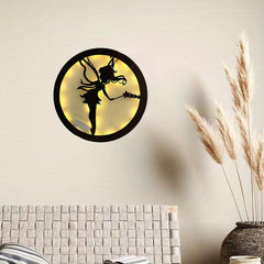 LED Lamp Carving Fairy Tale Story Shape Retro Wooden Hanging Plate