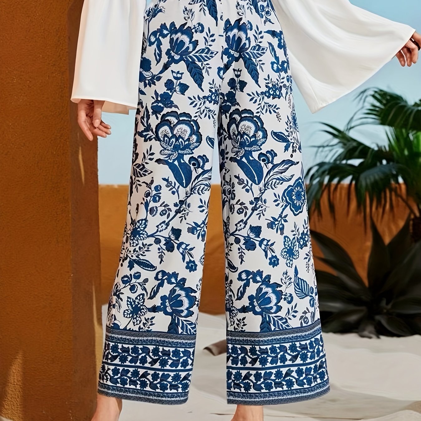 Floral Wide Leg Pants for Women Spring & Summer