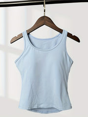 Women's Padded Sports Tank Top Workout Running Fitness Yoga Sleeveless Shirts