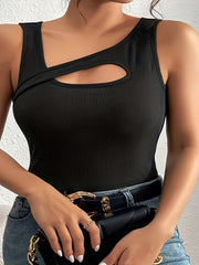 Women's Plus Size Cut Out Ribbed Tank Top