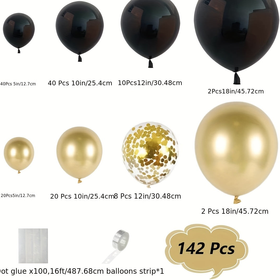 142pcs Golden Balloon Garland Arch Kit for Birthday Wedding Party