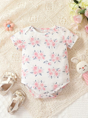 Floral Baby Jumpsuit Short Sleeve Onesie