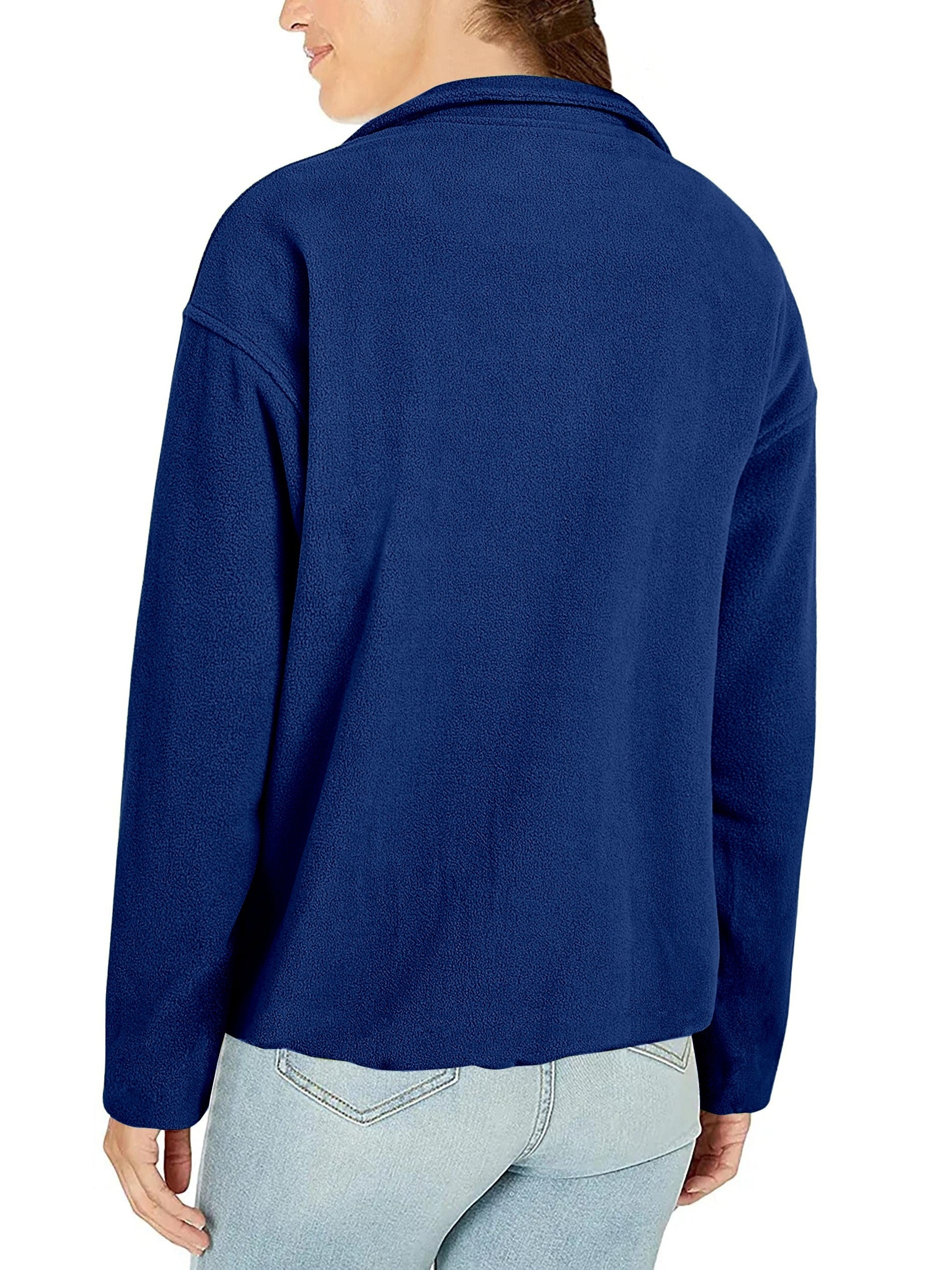 Zip Up Teddy Jacket Solid Long Sleeve Outerwear