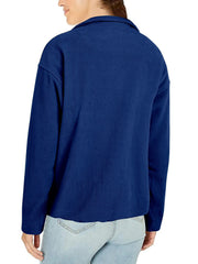 Zip Up Teddy Jacket Solid Long Sleeve Outerwear