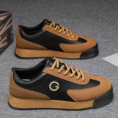 Men's Vintage Colour Block Sneakers Non Slip Lace Up Casual Shoes