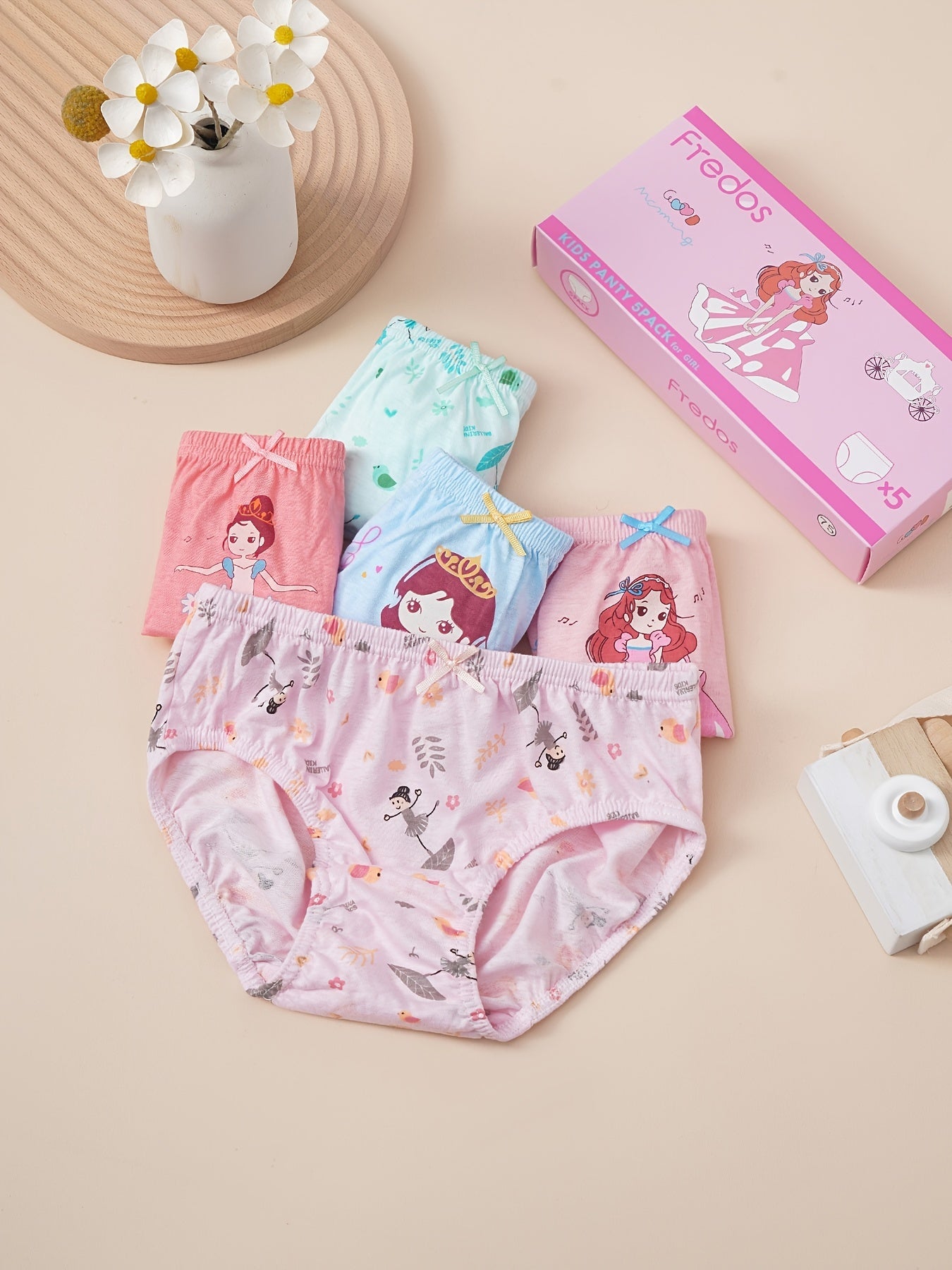 5pcs Girls Princess Cotton Brief Underwears