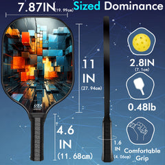2pcs Pickleball Paddles Carbon Fiberglass Set with 4 Balls