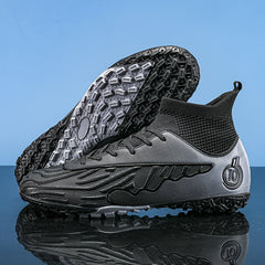 Boy's High Top TF Football Boots Outdoor Anti skid Breathable Soccer Cleats