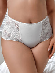 Romantic Panty Women's Plus Contrast Lace Breathable Brief