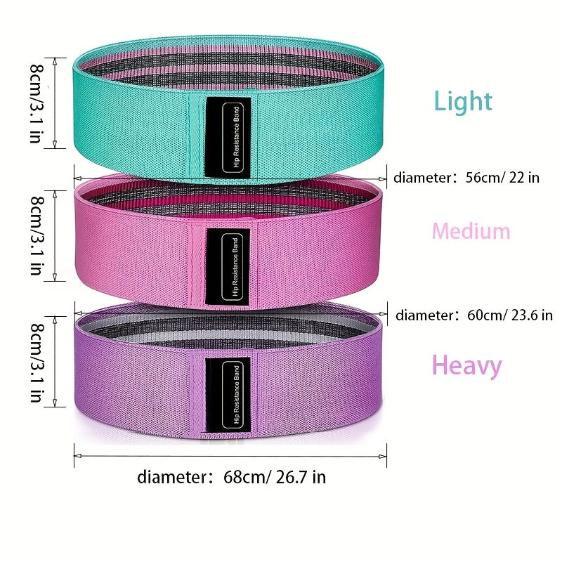 3pcs Yoga Resistance Bands Booty Leg Lifting Pilates Training