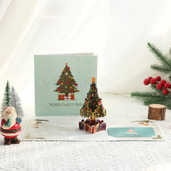 3D Pop Up Card Colorful Christmas Tree Merry Christmas Greeting Card