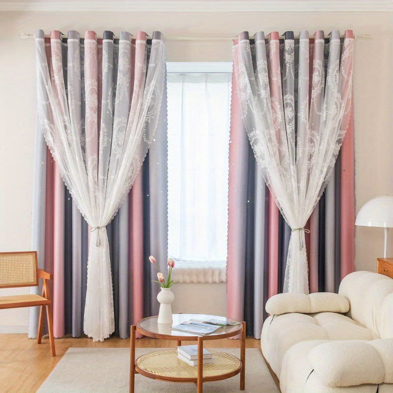 Elegant Pink Pattern Curtain for Home Decor