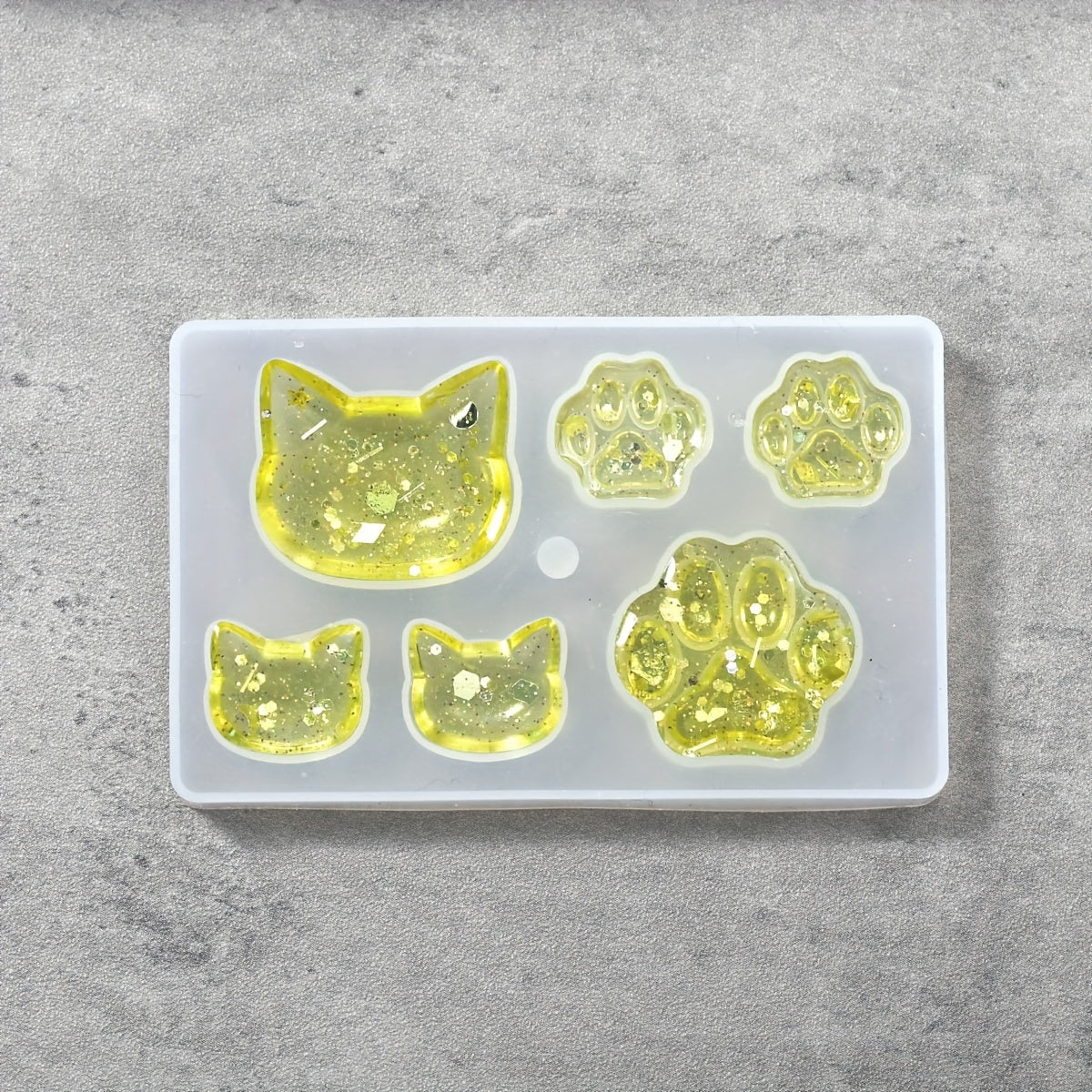 Lovely Cat Bear Palm Drop Glue Mold Epoxy Resin Cat Clay Mold