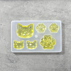 Lovely Cat Bear Palm Drop Glue Mold Epoxy Resin Cat Clay Mold