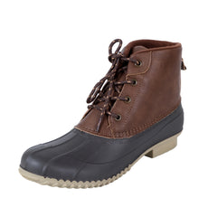 Waterproof Duck Boots Lace Up Chunky Ankle Boots