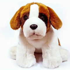 Large St Bernard Plush Dog Toy Soft Realistic Stuffed Animal