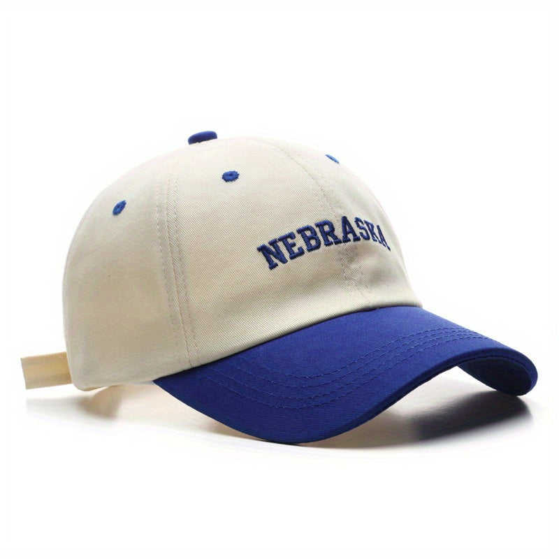 Retro Splicing Letter Embroidery Sun Hat Baseball Cap For Couple