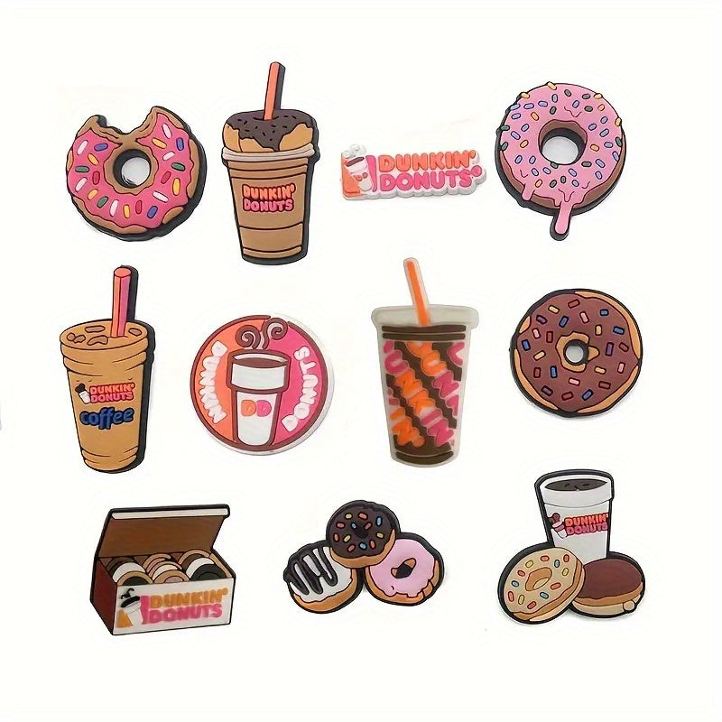16pcs Food Themed Shoe Charms DIY Pins for Shoes