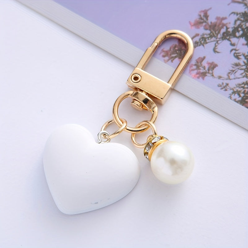 Women's Heart Shaped Pendant Keychain Bag Decor Year Gift