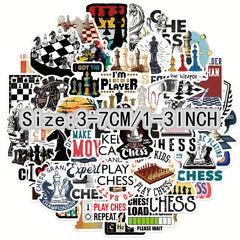 50pcs Cartoon Chess Game Series Stickers for Laptop Helmet Water Cup Decoration