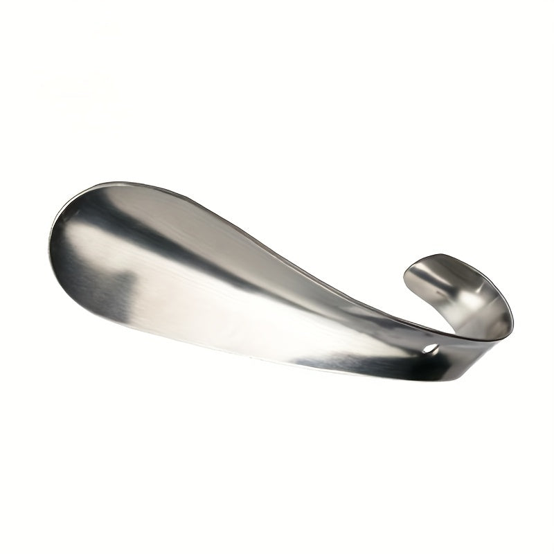 1pc Silver Stainless Steel Small Shoehorn Metal Hook Shoe Lifter
