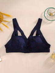 Colorblock Cut Out Slight Stretch Buckle Bra
