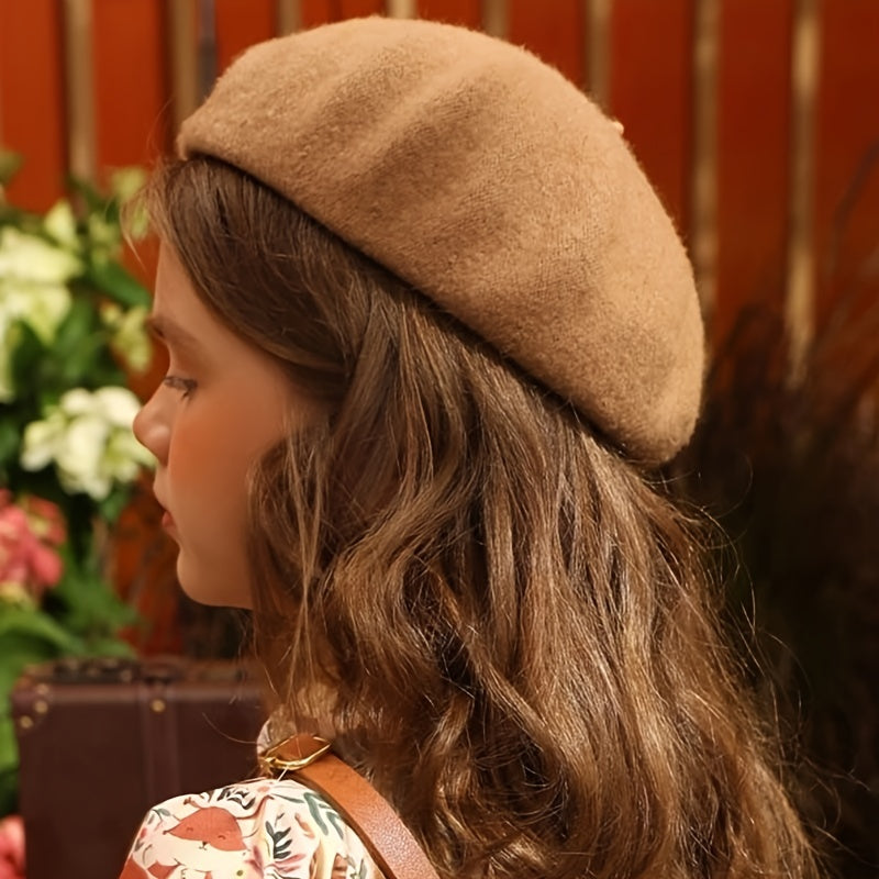 Girls Beret Hat Decorative Hair Accessories For Autumn And Winter